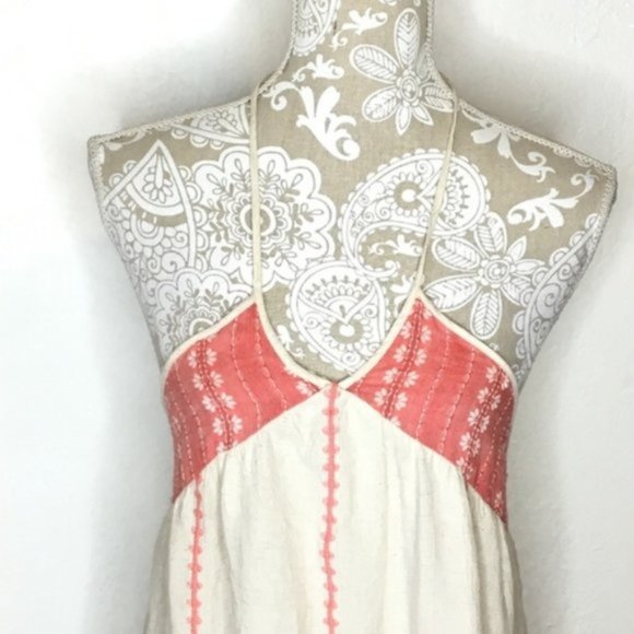 Illa Illa Skye Halter Tent Dress Crochet Coral MED - Picture 4 of 8